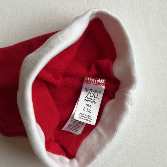 Carter's Baby Zip Up Santa Pajamas and Hat Size 9 months - Picture 7 of 8